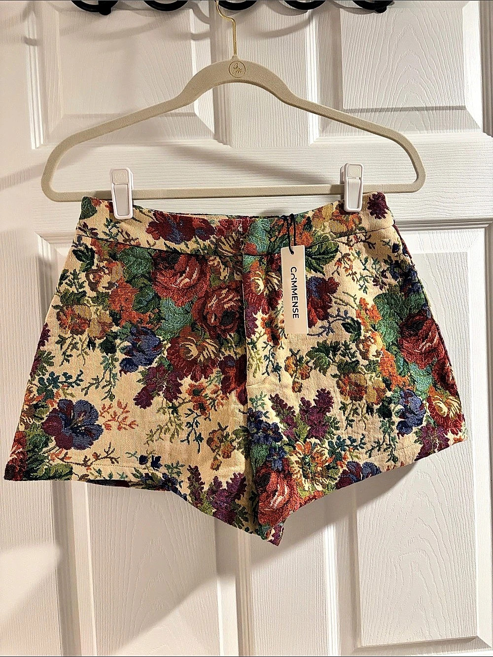 COMMENSE Floral High Waist Shorts in Multicolor Like New